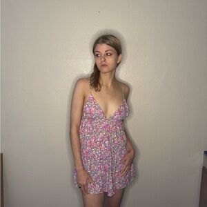 Chic Floral Mini Dress in Pink